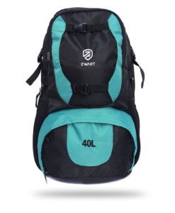 Zwart DISCOVER Black and Green 40L Backpack/Rucksack(With Shoe Compartment)
