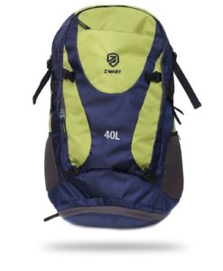 Zwart SPORTIF Navy Blue and Green 40L Sports Backpack(Dedicated space for Ball and Shoe)